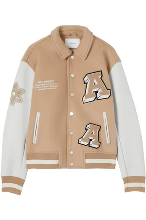 Boxy Pu Tonal Badge Varsity Jacket