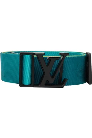 Louis Vuitton Damier LV Initiales Damier Stripes 40mm Reversible Belt, Blue, 85