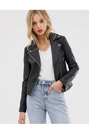 Barney's Originals Beppe leather jacket with ribbed detail