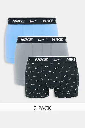 Nike 3-pack cotton stretch trunks in blue/grey/black