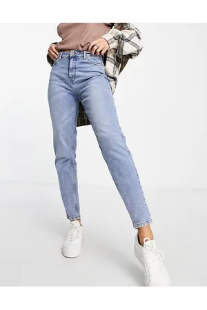 Pieces® Kesia high waisted mom jeans in -Blue