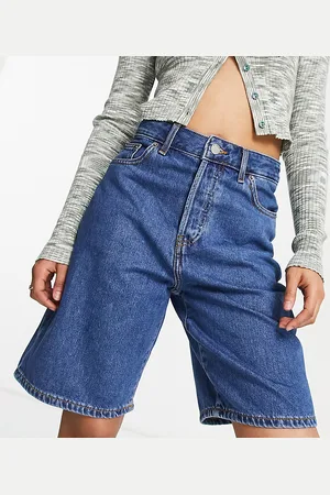 Dr Denim Bella bermuda shorts in mid wash-Blue