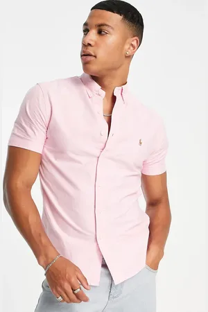 Ralph Lauren Icon logo slim fit short sleeve oxford shirt in