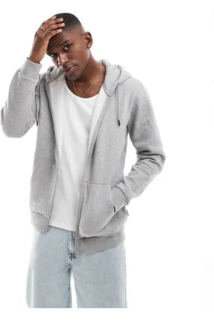 Only & Sons Zip through hoodie in light grey