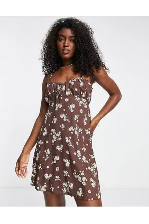 New Look Frill sundress in brown