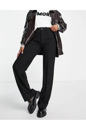 Pull&Bear High waisted tailored straight leg pants with front seam in