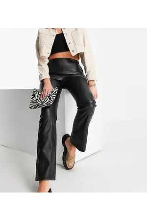 Low Rise Faux Leather Flare Pants