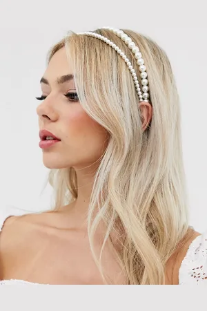 DesignB London Double row headbandin -White