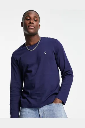Ralph Lauren Long sleeve soft cotton top in navy