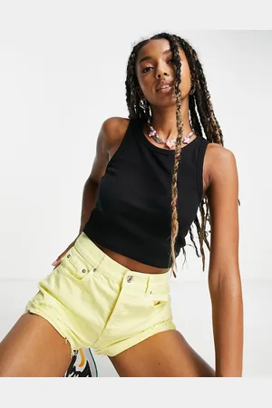 JJXX Fallon ribbed cropped singlet top in