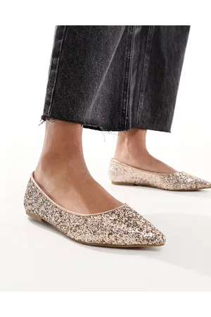 ASOS Lucky pointed ballet flats in glitter