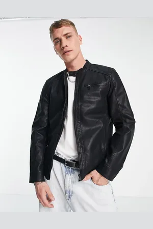Only & Sons Faux leather racer jacket in