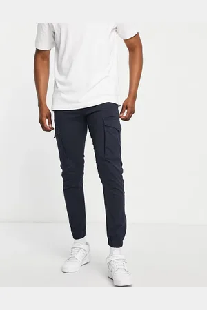 JACK & JONES Intelligence slim fit cargos with cuff in navy