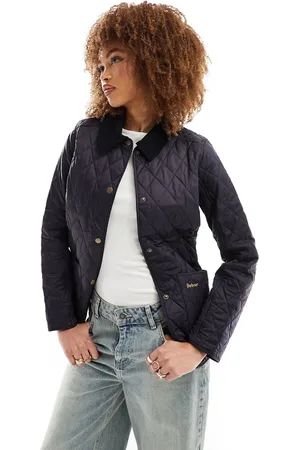 Barbour Annandale diamond quilt jacket with cord collar in