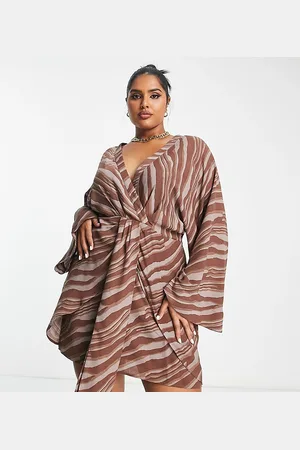 Pretty Lavish Knot front satin mini dress in
