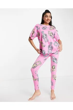 ASOS DESIGN Curve Barbie x Hello Kitty oversized tee & leggings