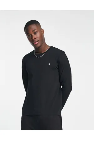 Ralph Lauren Long-sleeved lounge soft cotton top in black