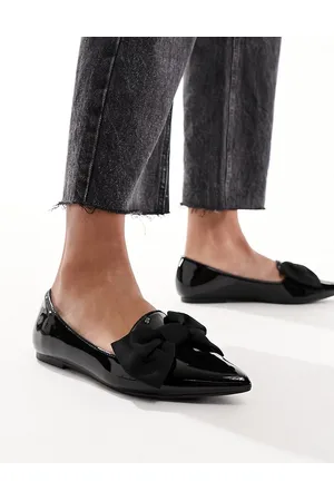 ASOS Lake bow pointed ballet flats in black