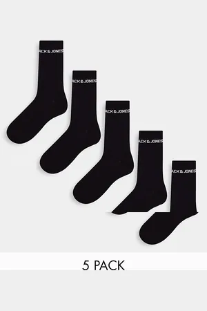 JACK & JONES 5 pack logo sports socks in