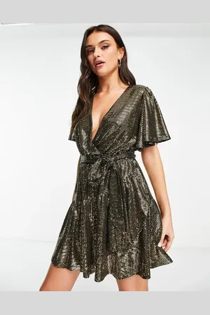 Forever New Cross front sequin mini dress in