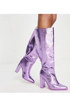 Public Desire Echo foldover boots in pink glitter