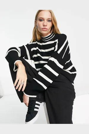 ONLY High neck jumper in black & white -Multi