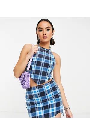 COLLUSION printed y2k cut out crop top co-ord in multi