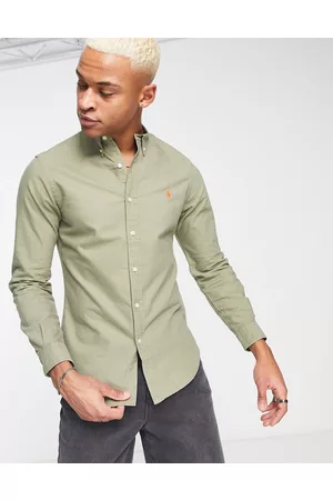 Ralph Lauren Icon logo slim fit garment dyed oxford shirt button down in