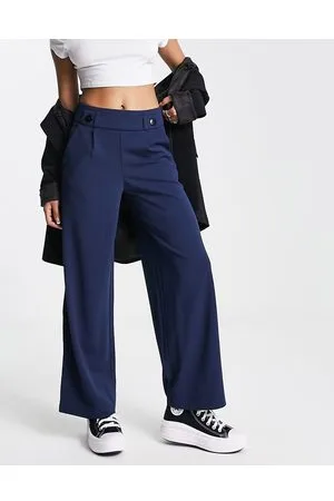 JDY Button detail wide leg dad pants in