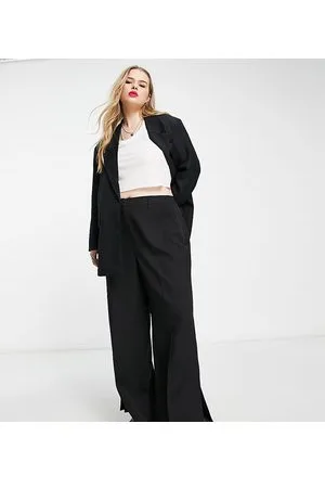 Yours Wide leg side split pants in