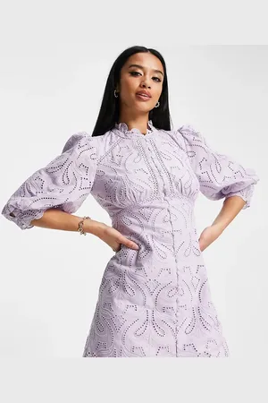 Forever New Lace empire waist mini dress in -Purple
