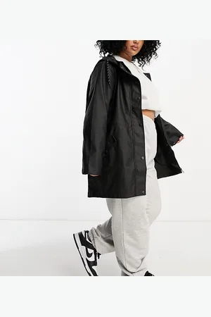 VERO MODA Rubberised hooded raincoat in