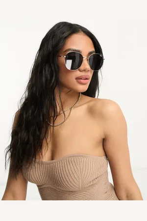 Quay Australia Quay Jezabell round sunglasses in gold/smoke