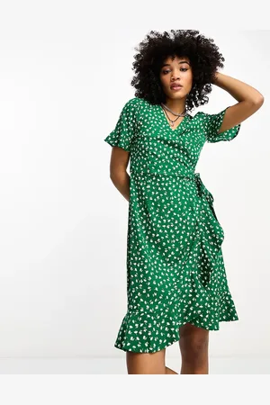 ONLY Frill wrap mini dress in