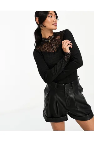 Y.A.S Lace insert long sleeve top in