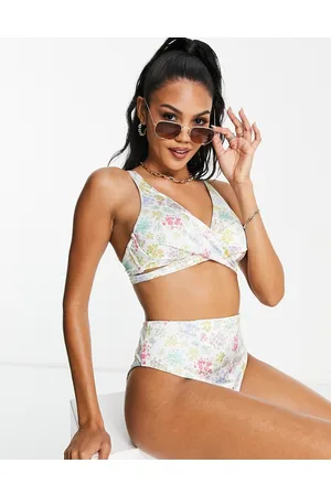 ASOS DESIGN Fuller Bust Mix And Match Underwired Balconette Bikini Top In  White for Women