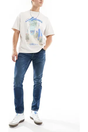 Only & Sons Slim fit mid wash blue jeans