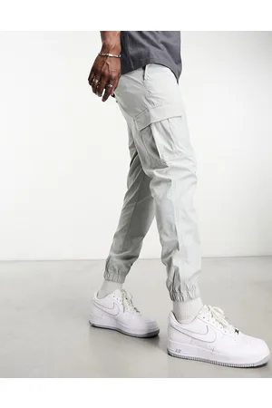 JACK & JONES Intelligence poly cargo pants in grey
