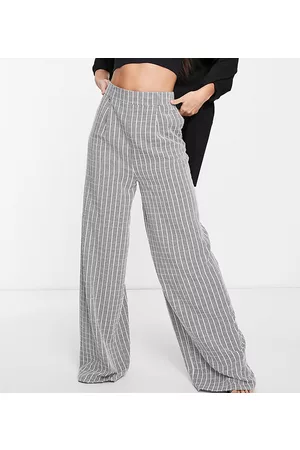 Flounce London basic high waisted wide leg trousers in red