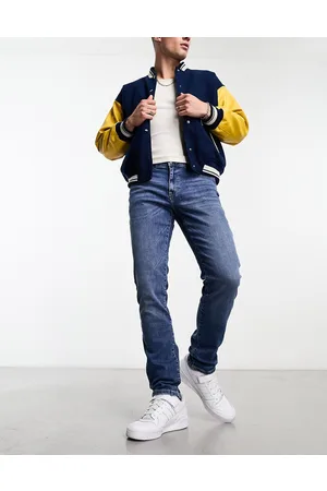 Only & Sons Loom slim fit jeans in mid wash-Blue