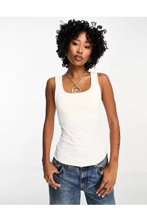 ONLY Reversible seamless square neck singlet top in