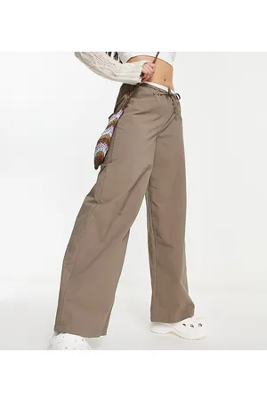 COLLUSION low rise straight leg cargo pants in white