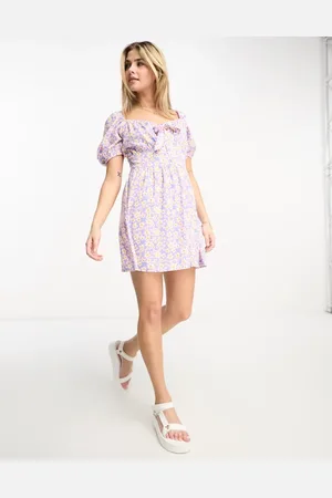 Wednesday's Girl mini cami dress with t-shirt inner in vintage floral print