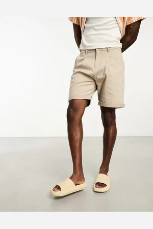 SELECTED Wide fit chino shorts in beige-Neutral