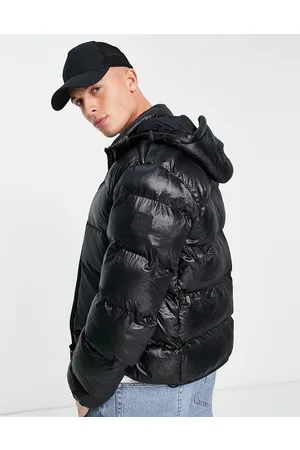 HUGO - Regular-fit padded jacket with hearts and stacked logos