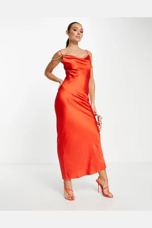 Rare Fashion London embellished satin cami maxi dress in