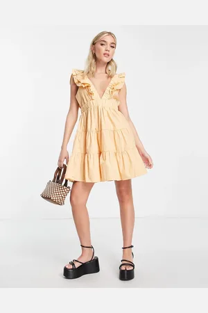 Abercrombie & Fitch organza tiered mini dress with detachable