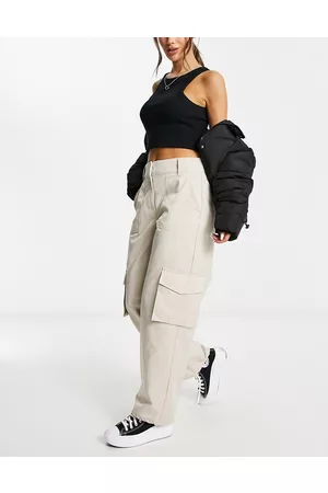 Something New X Naomi Anwer cargo pants in cream-White