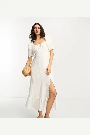 & OTHER STORIES Exclusive linen midi dress with split in