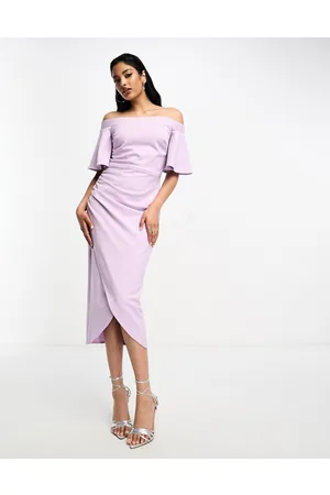 True violet 2025 bardot dress